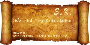 Sárkány Krisztofer névjegykártya